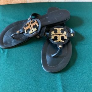 Tory Burch Miller Sandals, Size 10, Black